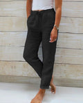 WOMEN'S ELASTIC WAIST RELAXED FIT SUMMER TROUSERS - Zarino Newstyle