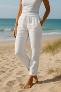 WOMEN'S ELASTIC WAIST TAPERED SUMMER TROUSERS - Zarino Newstyle