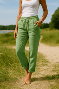 WOMEN'S ELASTIC WAIST TAPERED SUMMER TROUSERS - Zarino Newstyle