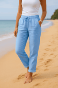 WOMEN'S ELASTIC WAIST TAPERED SUMMER TROUSERS - Zarino Newstyle