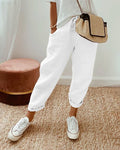 WOMEN'S ELASTICATED WAIST SUMMER TROUSERS - Zarino Newstyle