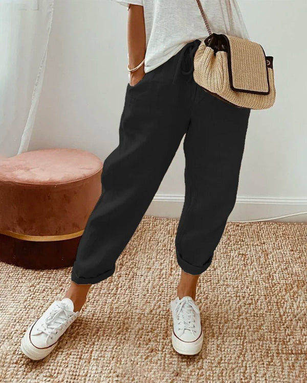 WOMEN'S ELASTICATED WAIST SUMMER TROUSERS
