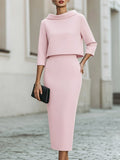 WOMEN'S ELEGANT BOAT NECK TOP & MIDI SKIRT SET - Zarino Newstyle