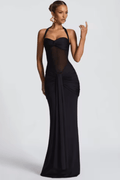 WOMEN'S ELEGANT HALTER NECK RUCHED MAXI DRESS - Zarino Newstyle