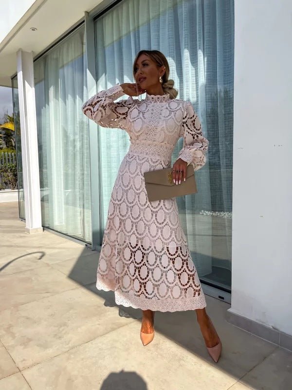 WOMEN'S ELEGANT LONG SLEEVE SUMMER EVENING DRESS - Zarino Newstyle