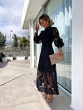 WOMEN'S ELEGANT LONG SLEEVE SUMMER EVENING DRESS - Zarino Newstyle