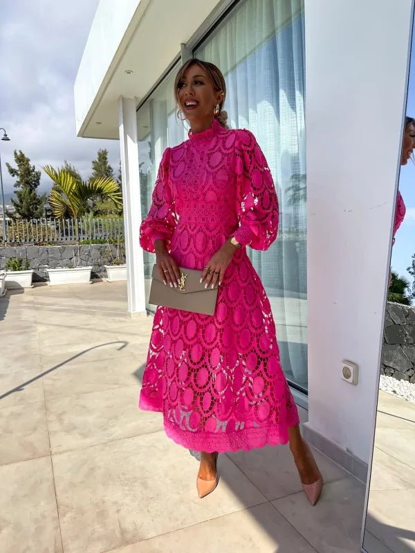 WOMEN'S ELEGANT LONG SLEEVE SUMMER EVENING DRESS - Zarino Newstyle