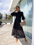 WOMEN'S ELEGANT LONG SLEEVE SUMMER EVENING DRESS - Zarino Newstyle