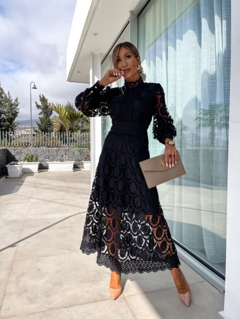 WOMEN'S ELEGANT LONG SLEEVE SUMMER EVENING DRESS - Zarino Newstyle