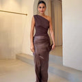 WOMEN'S ELEGANT ONE SHOULDER FLOWING SUMMER MAXI DRESS - Zarino Newstyle