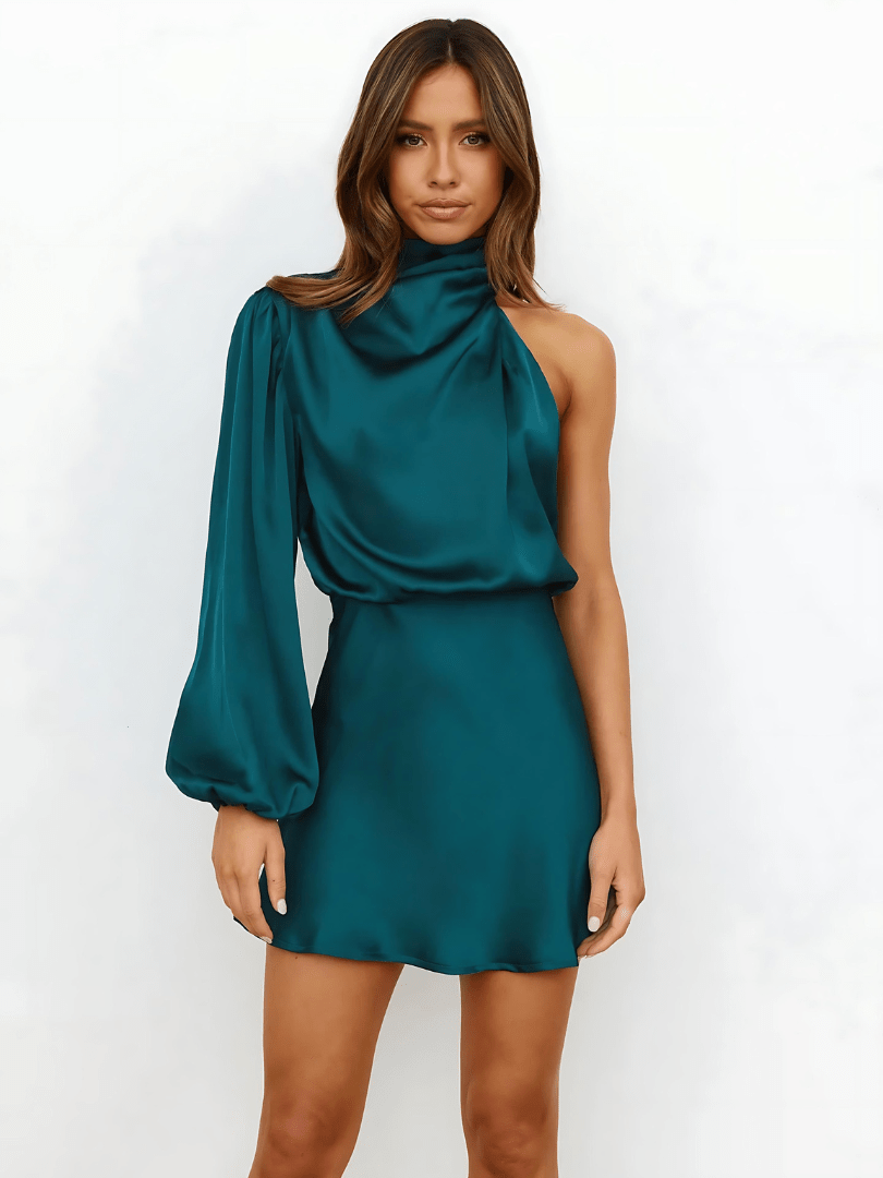 WOMEN'S ELEGANT ONE - SHOULDER MINI DRESS - Zarino Newstyle