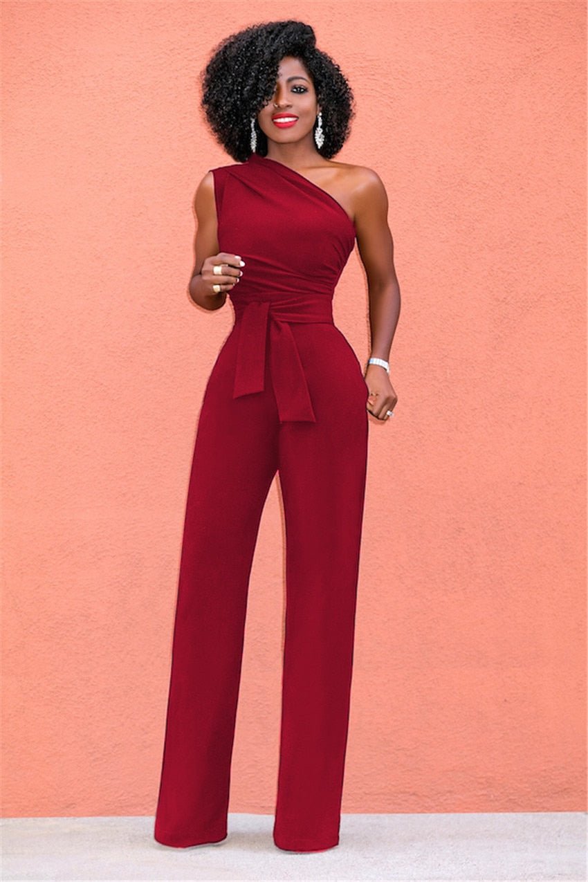 WOMEN'S ELEGANT ONE - SHOULDER SUMMER JUMPSUIT - Zarino Newstyle