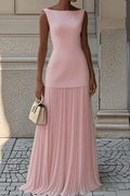 WOMEN'S ELEGANT SLEEVELESS PLEATED MAXI DRESS - Zarino Newstyle