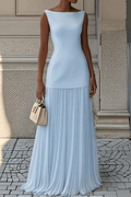 WOMEN'S ELEGANT SLEEVELESS PLEATED MAXI DRESS - Zarino Newstyle