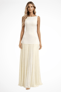 WOMEN'S ELEGANT SLEEVELESS PLEATED MAXI DRESS - Zarino Newstyle