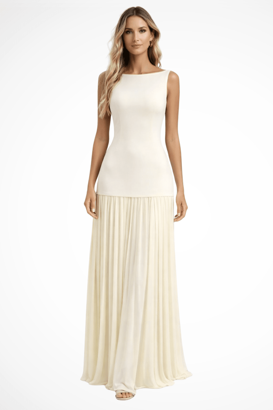 WOMEN'S ELEGANT SLEEVELESS PLEATED MAXI DRESS - Zarino Newstyle
