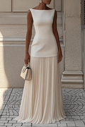 WOMEN'S ELEGANT SLEEVELESS PLEATED MAXI DRESS - Zarino Newstyle