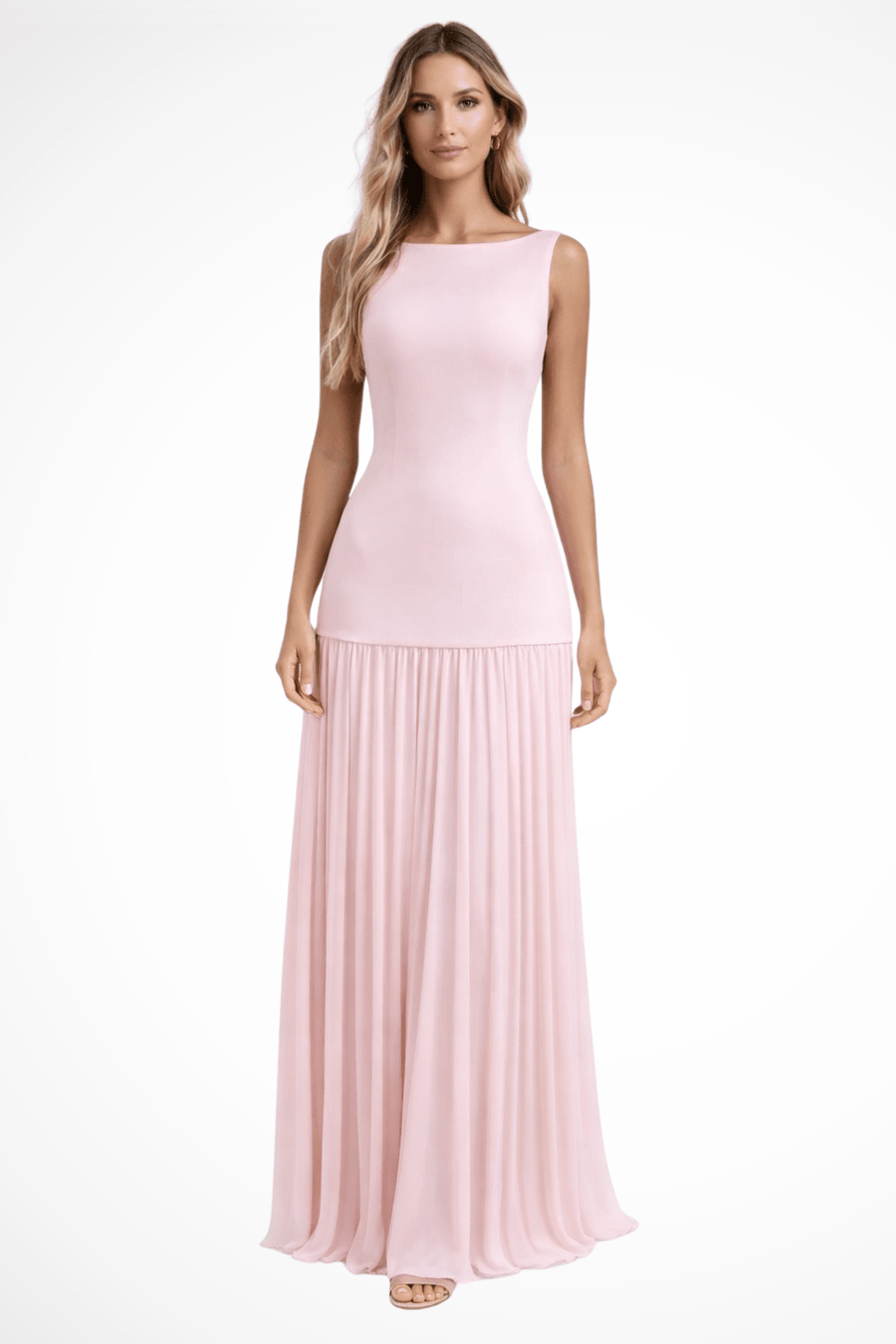 WOMEN'S ELEGANT SLEEVELESS PLEATED MAXI DRESS - Zarino Newstyle