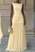 WOMEN'S ELEGANT SLEEVELESS PLEATED MAXI DRESS - Zarino Newstyle