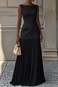 WOMEN'S ELEGANT SLEEVELESS PLEATED MAXI DRESS - Zarino Newstyle