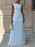 WOMEN'S ELEGANT SLEEVELESS SUMMER PLEATED MAXI DRESS - Zarino Newstyle