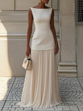 WOMEN'S ELEGANT SLEEVELESS SUMMER PLEATED MAXI DRESS - Zarino Newstyle