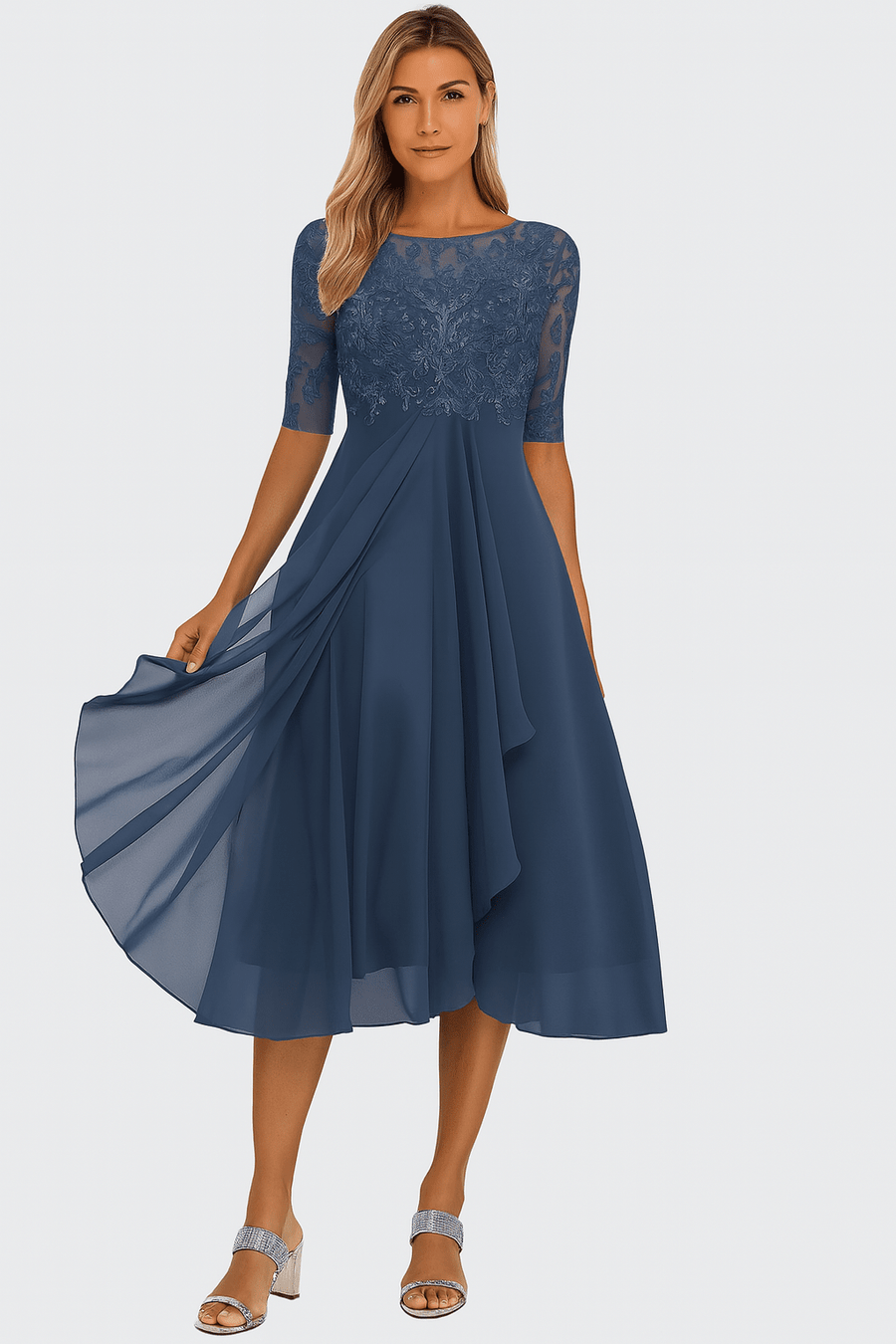 WOMEN'S ELEGANT SUMMER A LINE MIDI DRESS - Zarino Newstyle