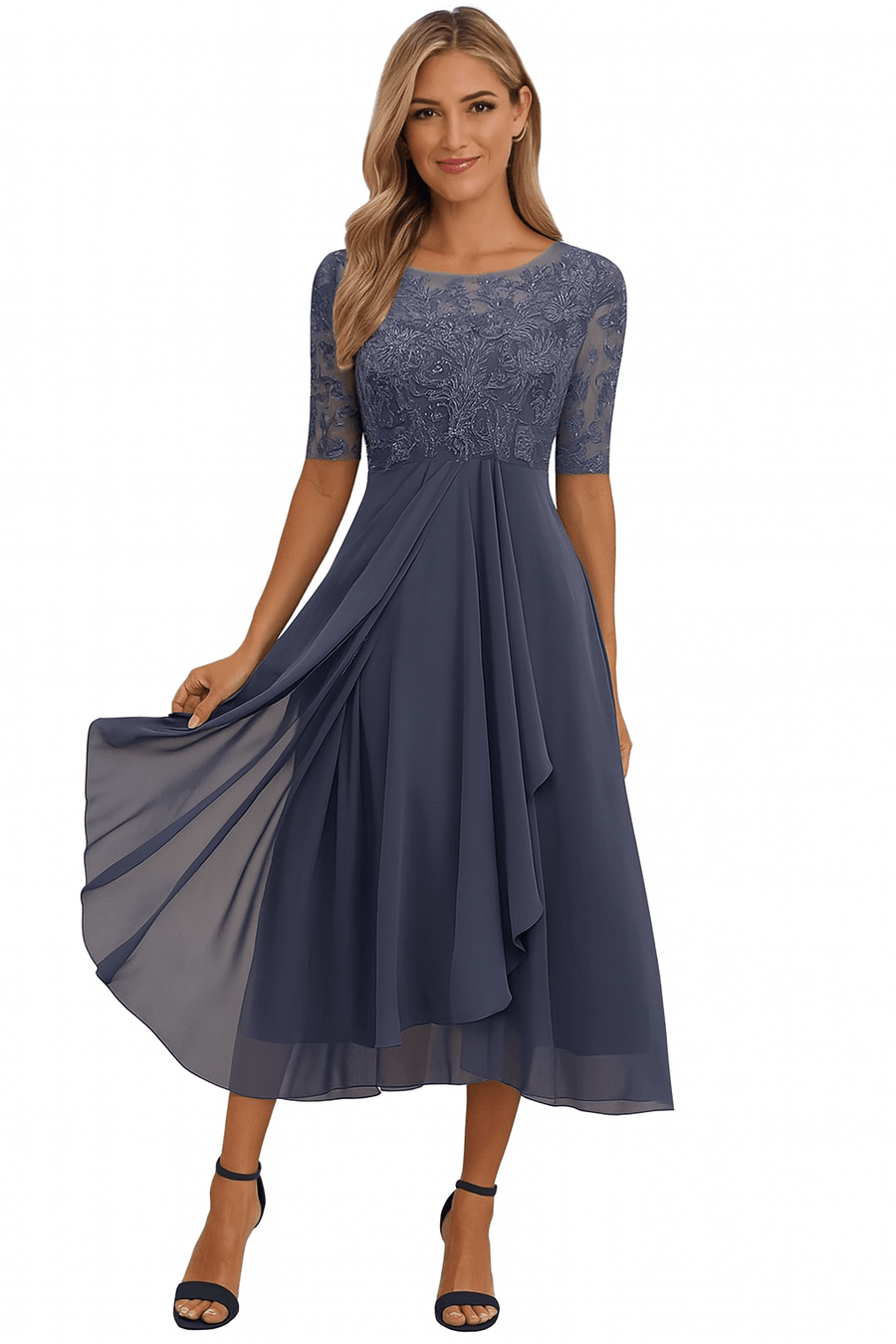 WOMEN'S ELEGANT SUMMER A LINE MIDI DRESS - Zarino Newstyle