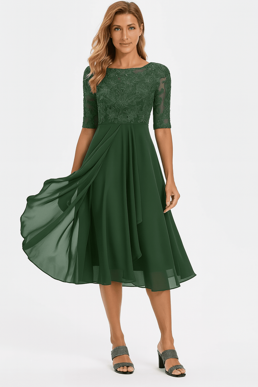 WOMEN'S ELEGANT SUMMER A LINE MIDI DRESS - Zarino Newstyle