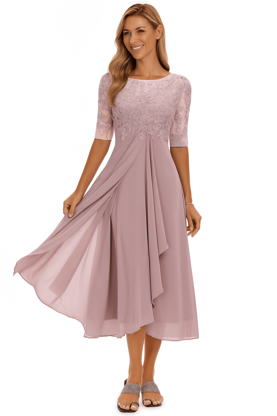 WOMEN'S ELEGANT SUMMER A LINE MIDI DRESS - Zarino Newstyle