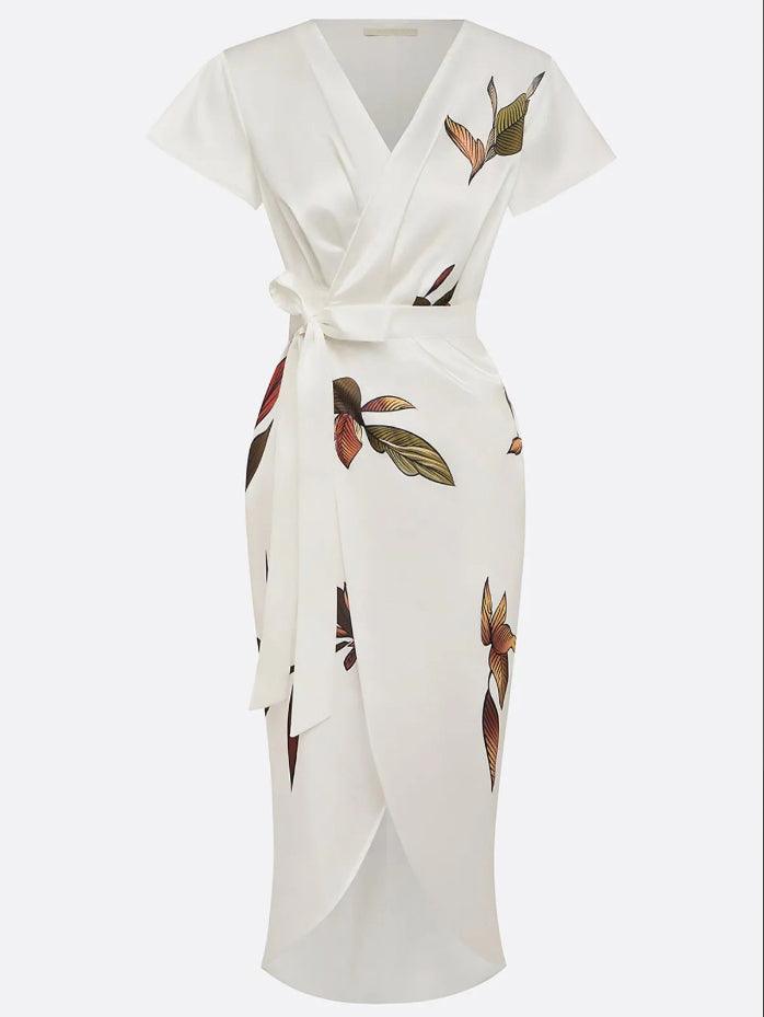 WOMEN'S ELEGANT SUMMER DRAPED NECK SATIN BLOUSE - Zarino Newstyle