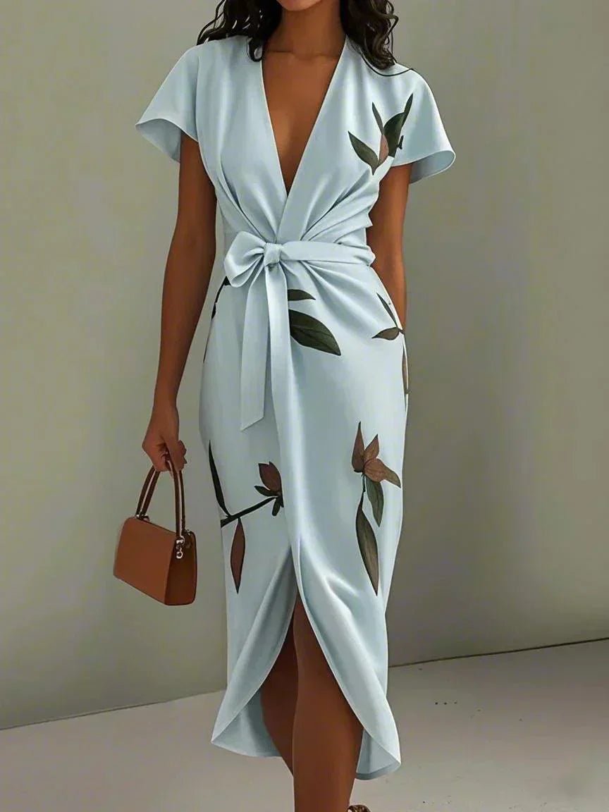 WOMEN'S ELEGANT SUMMER DRAPED NECK SATIN BLOUSE - Zarino Newstyle