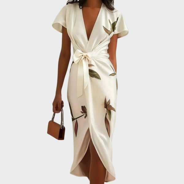 WOMEN'S ELEGANT SUMMER DRAPED NECK SATIN BLOUSE - Zarino Newstyle
