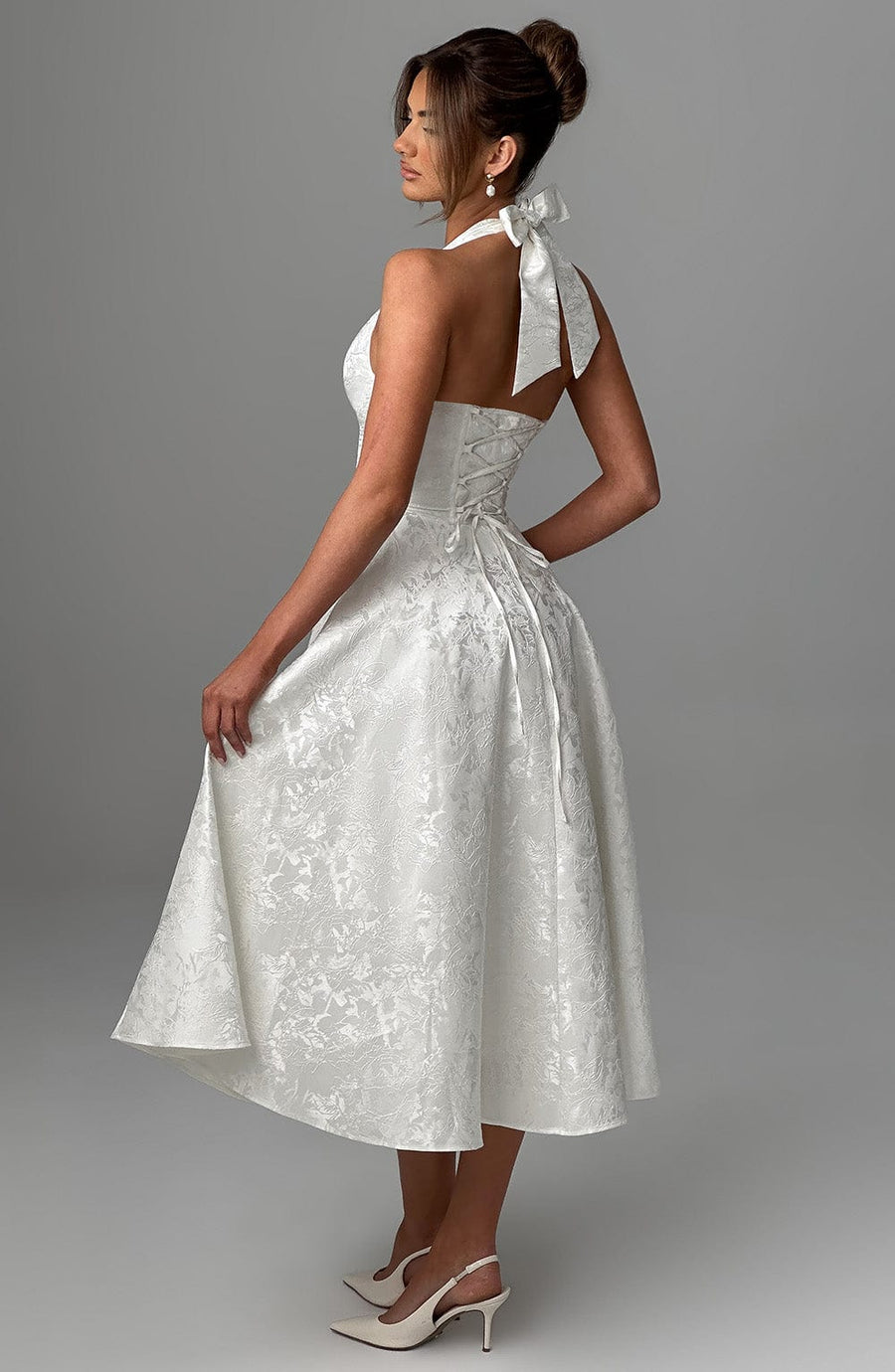 WOMEN'S ELEGANT SUMMER HALTER NECK MIDI DRESS - Zarino Newstyle
