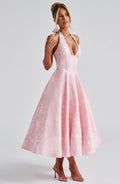 WOMEN'S ELEGANT SUMMER HALTER NECK MIDI DRESS - Zarino Newstyle