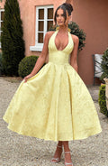 WOMEN'S ELEGANT SUMMER HALTER NECK MIDI DRESS - Zarino Newstyle