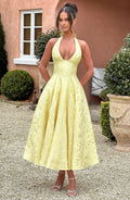 WOMEN'S ELEGANT SUMMER HALTER NECK MIDI DRESS - Zarino Newstyle