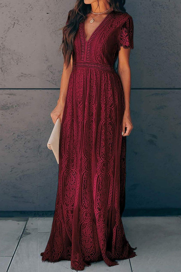 WOMEN'S ELEGANT SUMMER LACE MAXI DRESS - Zarino Newstyle