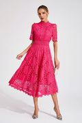 WOMEN'S ELEGANT SUMMER LACE MIDI DRESS - Zarino Newstyle