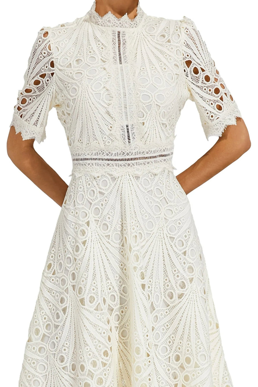 WOMEN'S ELEGANT SUMMER LACE MIDI DRESS - Zarino Newstyle