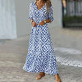 WOMEN'S ELEGANT SUMMER PATTERNED MAXI DRESS - Zarino Newstyle