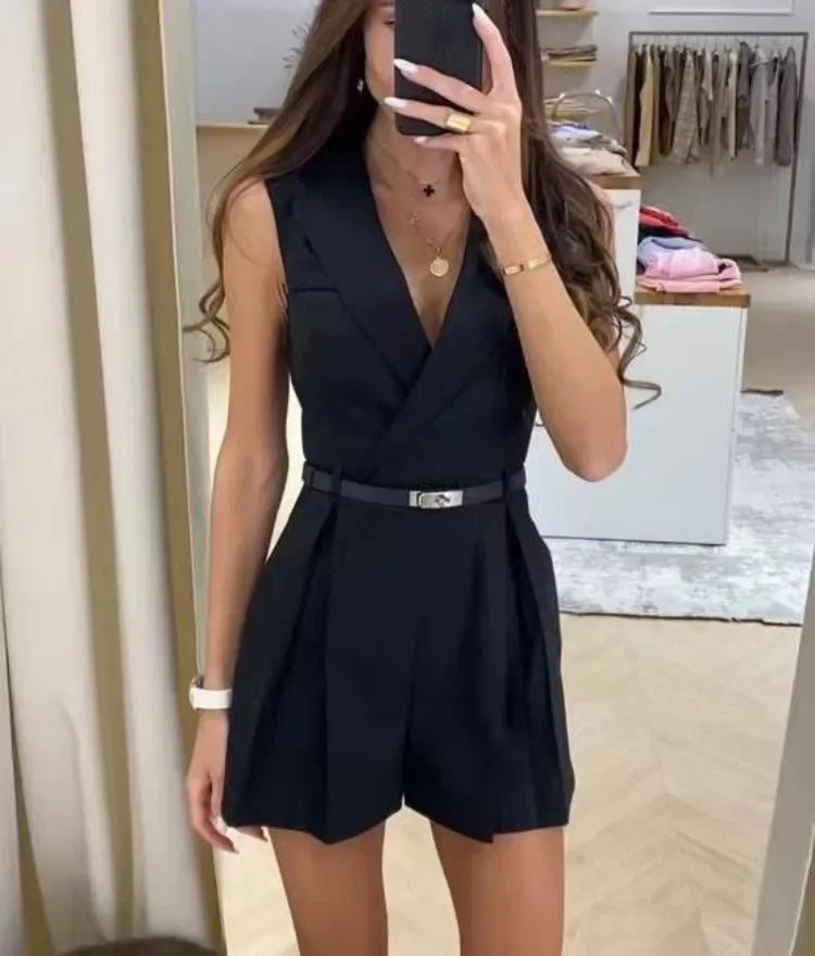 WOMEN'S ELEGANT SUMMER V - NECK ROMPER - Zarino Newstyle