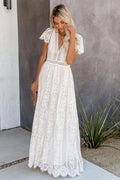 WOMEN'S ELEGANT SUMMER WHITE LACE MAXI DRESS - Zarino Newstyle