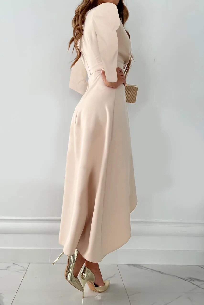 WOMEN'S ELEGANT V - NECK SHEATH SLIT SUMMER MIDI DRESS - Zarino Newstyle