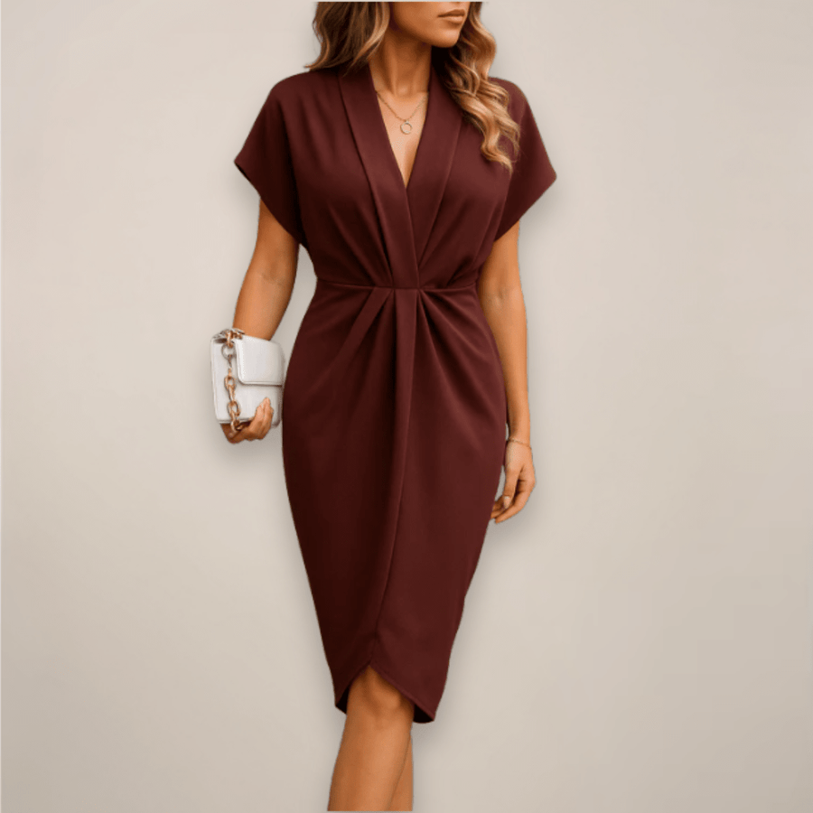 WOMEN'S ELEGANT WRAP OCCASION SUMMER MIDI DRESS - Zarino Newstyle