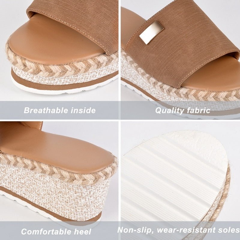 WOMEN'S ESPADRILLE WEDGE SANDALS - Zarino Newstyle