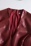 WOMEN'S FAUX LEATHER BODYCON MIDI DRESS - Zarino Newstyle