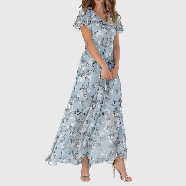 WOMEN'S FIGURE FLATTERING SUMMER MIDI DRESS