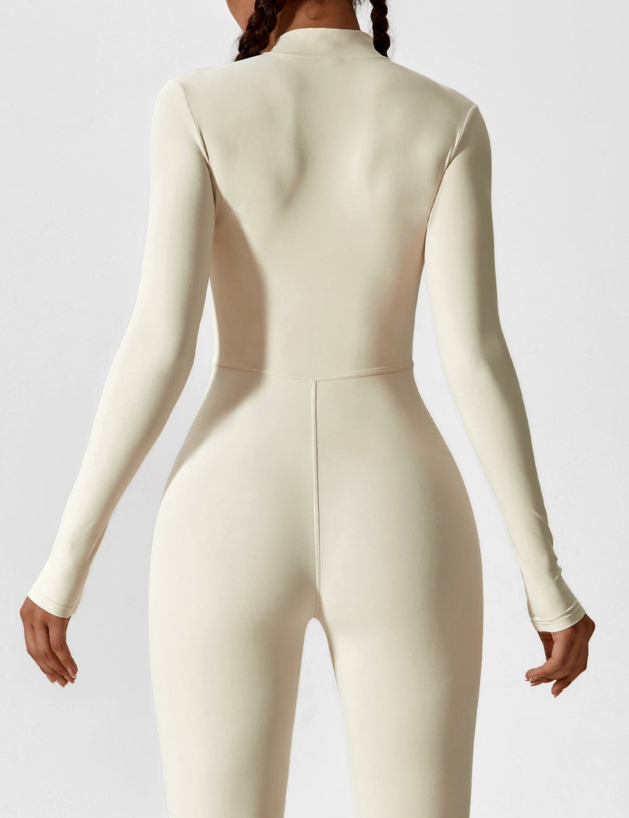 WOMEN'S FITTED ZIP UP LONG SLEEVE JUMPSUIT SET - Zarino Newstyle