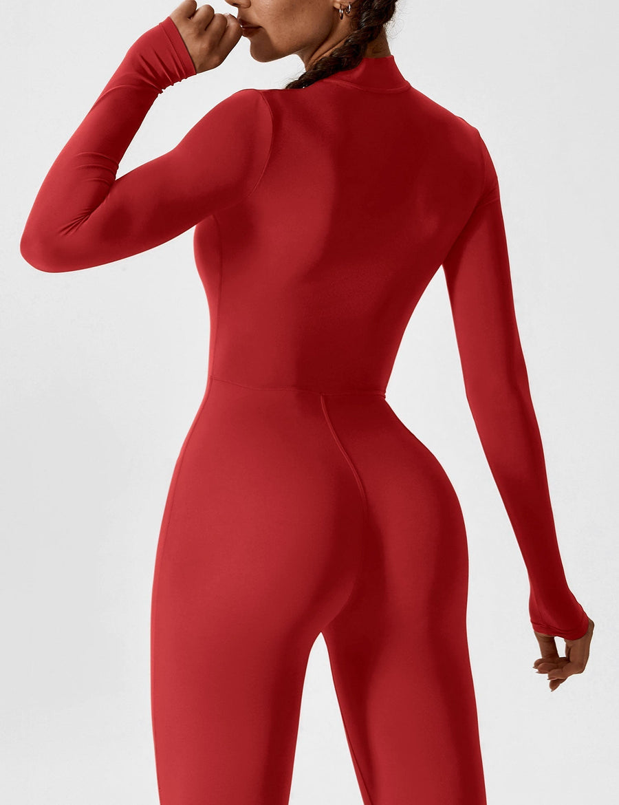 WOMEN'S FITTED ZIP UP LONG SLEEVE JUMPSUIT SET - Zarino Newstyle